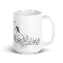 Load image into Gallery viewer, Glossy white mug with an Eros and Psyche illustration and “Eternal Love” text inspired by Greek mythology.