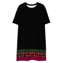 Load image into Gallery viewer, Pomegranate black T-shirt dress