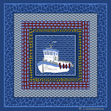 Load image into Gallery viewer, Fishing boat Silk Square