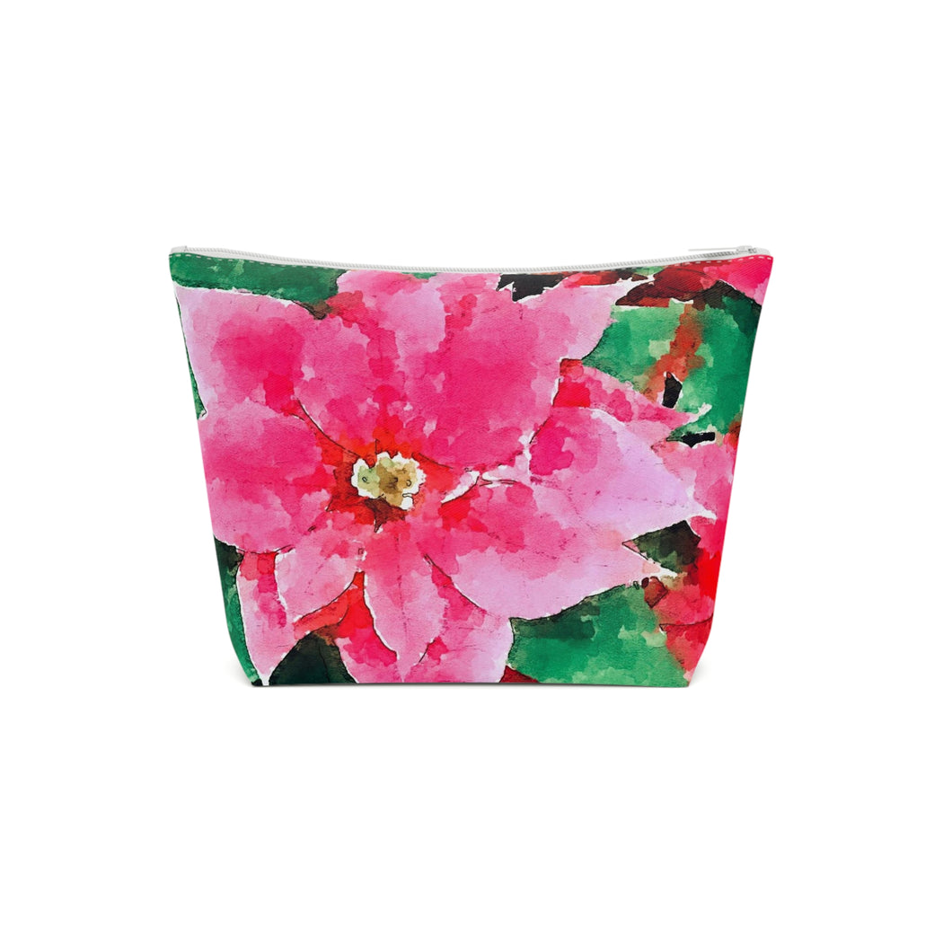 Poinsettias Cotton Pouch Bag