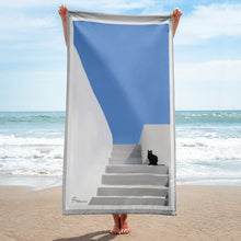 Load image into Gallery viewer, Cycladic Cat Beach Towel
