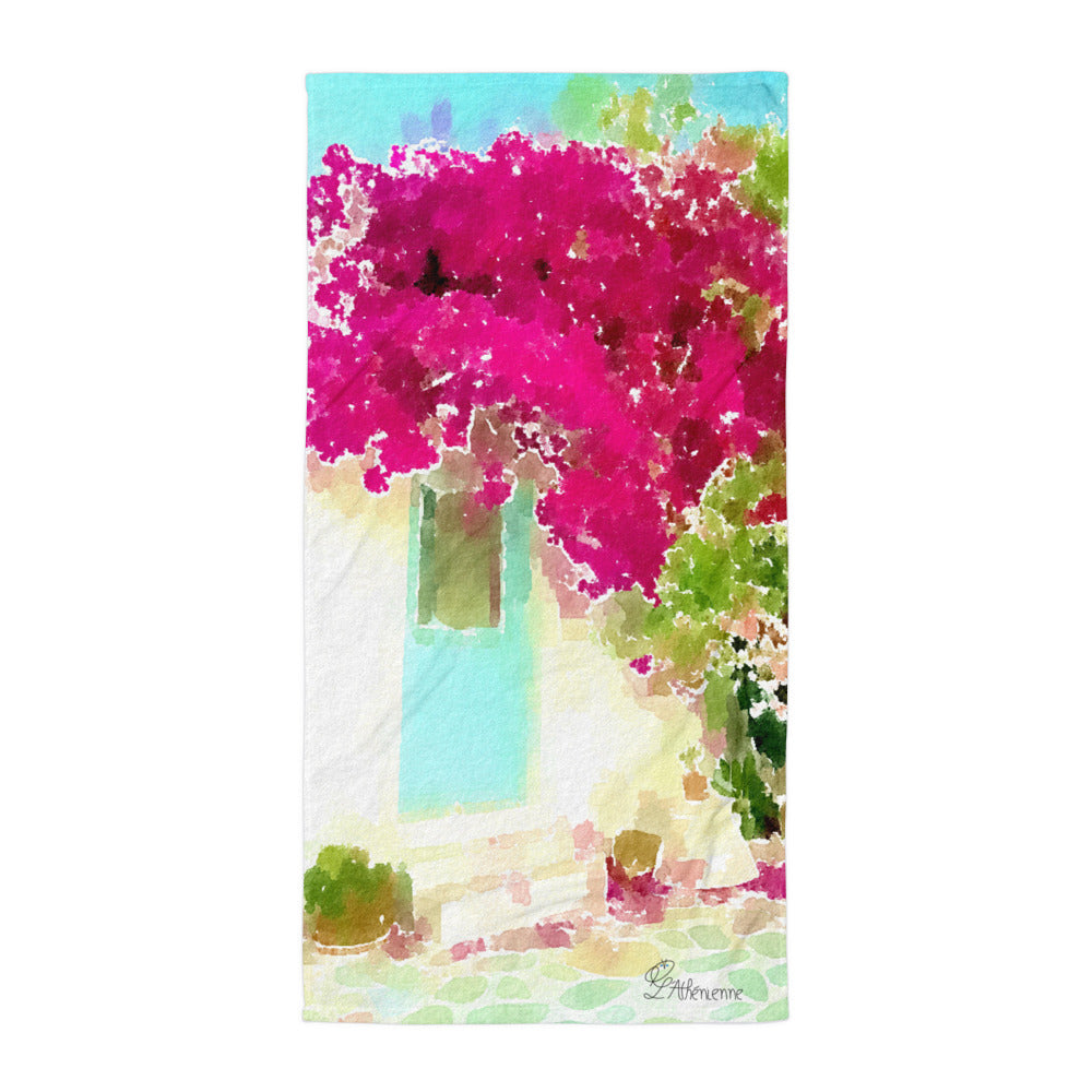 Bougainvillea door Beach Towel