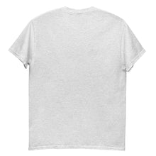 Load image into Gallery viewer, Product mockup back of Light grey t-shirt featuring romantic Eros and Psyche artwork inspired by Bouguereau, perfect Valentine’s Day gift
