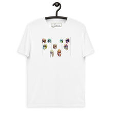 Load image into Gallery viewer, Helmets wall of Olympia Unisex organic cotton t-shirt
