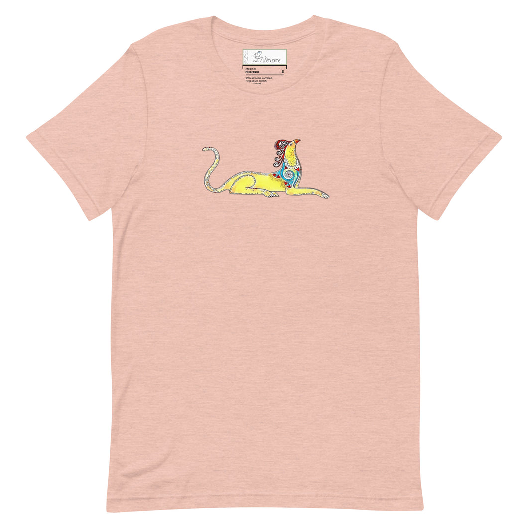 Minoan Griffin Peach Unisex cotton  t-shirt