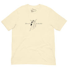 Load image into Gallery viewer, Product mockup Yellow t-shirt with hand-drawn Eros and Psyche sketch and “Eternal Love” inscription
