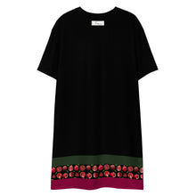 Load image into Gallery viewer, Pomegranate black T-shirt dress
