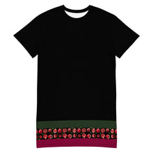 Load image into Gallery viewer, Pomegranate black T-shirt dress
