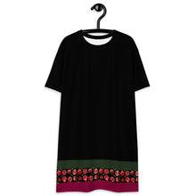 Load image into Gallery viewer, Pomegranate black T-shirt dress
