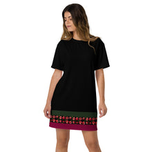 Load image into Gallery viewer, Pomegranate black T-shirt dress
