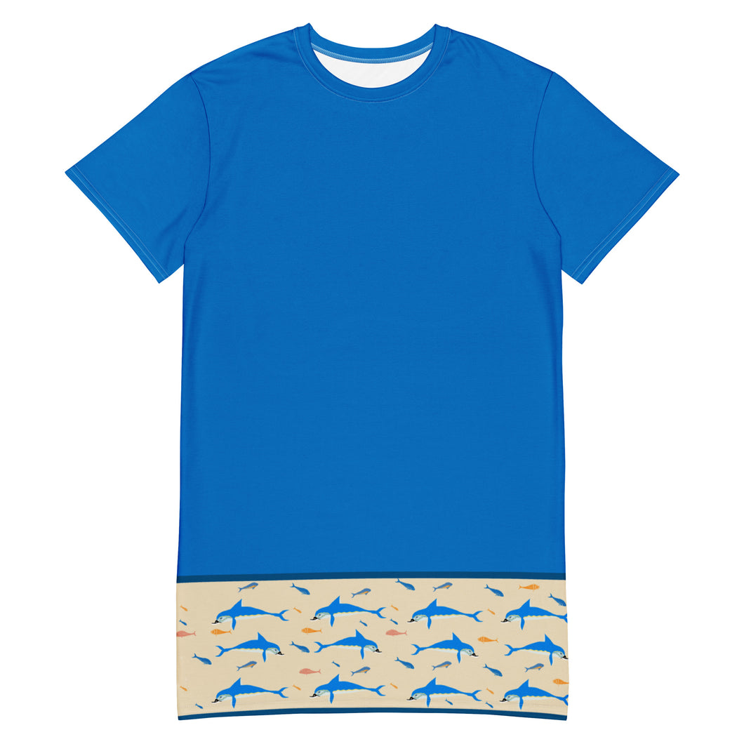 Minoan dolphins T-shirt dress