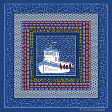 Load image into Gallery viewer, Fishing boat Silk Square
